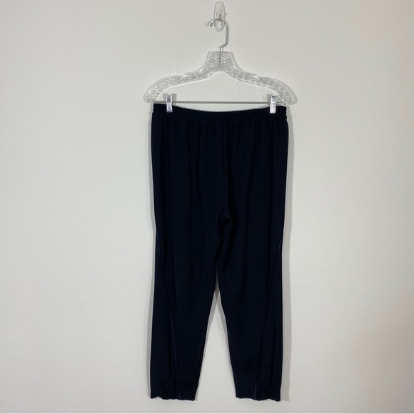 Vince‎ Medium Navy Blue Pull On Satin Troused Piped Wrap Seams Career - Picture 7 of 11